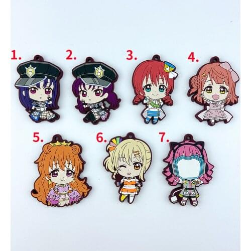 Love Live Anime keychain Kotori Nico Rin Umi Maki Chika Dia Riko Yoshi kc Kunikida Kanan Rubber Keychain Keyring Phone Strap