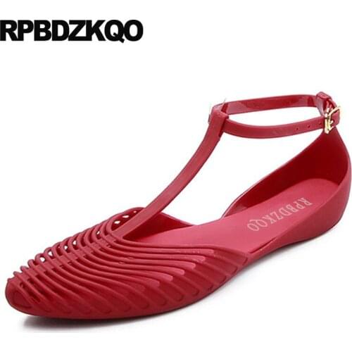 Ladies T Strap Suede 2021 Summer Rubber Female Designer Shoes Red Women Sandals Flat Casual Black Soft Beach Cheap Closed Toe