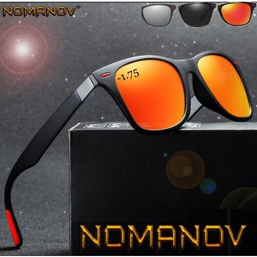 Hand Made Frame Men Women Polarized Sun Glasses Polarized Mirror Sunglasses Custom Made Myopia Minus Prescription Lens -1 to -6