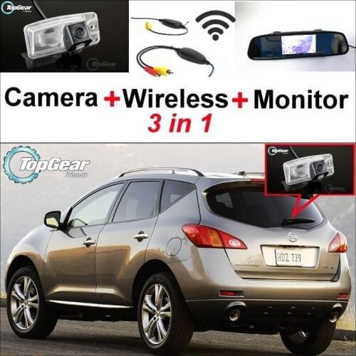 3 in1 Special Rear View Camera + Wireless Receiver + Mirror Monitor Easy Back Up Parking System For Nissan Murano 2014~2015