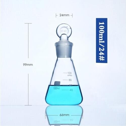 100ML/24# High Temperature Resistance of High Borosilicate Glass Flask with Glass Stopper