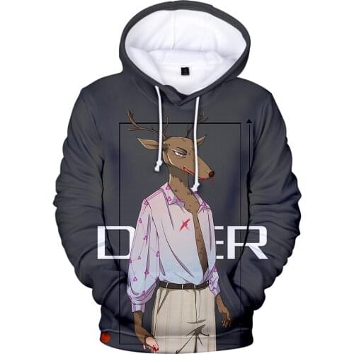 Hot Sale 3D BEASTARS Hoodies Men Women Sweatshirts Autumn Hip Hop Hooded Hot Print Long Sleeve Boys Girls Pullover Tracksuits
