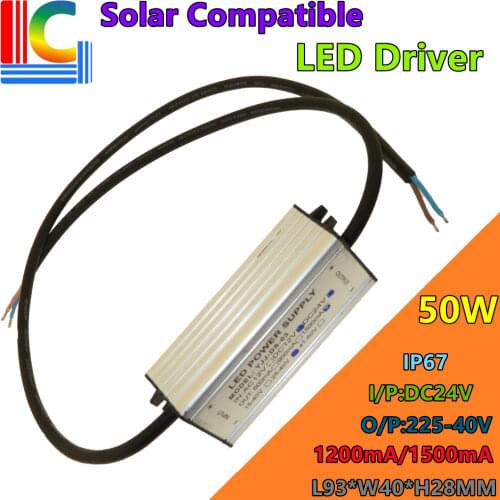 Solar boost 40W 50W 60W IP67 Waterproof Led Driver 1200mA 1500mA 1800mA Power Supply DC24V Floodlight Lighting Transformer