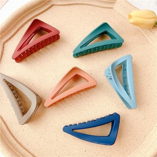 Women Fashions Frosted Triangular Hair Claw Clips Strong Hold Hair Women Girls Kids Princess Headwear Hair Clips Accessories