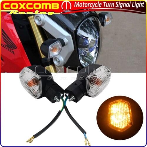 1Pair Motorcycle Accessories Turn Signal Indicator Light For HONDA MSX125 MSX 125 GROM 2013-2015 Front/Rear Amber Blinker Lamp