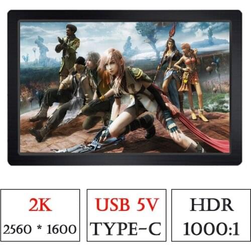 10 Inch USB 5V 400g IPS Built In Speaker 2k Gaming Monitor for Ps4 Xbox Computer Laptop Phone Support Power Bank Power Supply