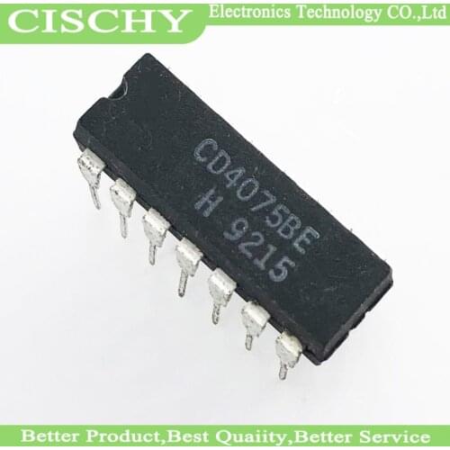 10pcs/lot CD4075 CD4075BE DIP-14 In Stock