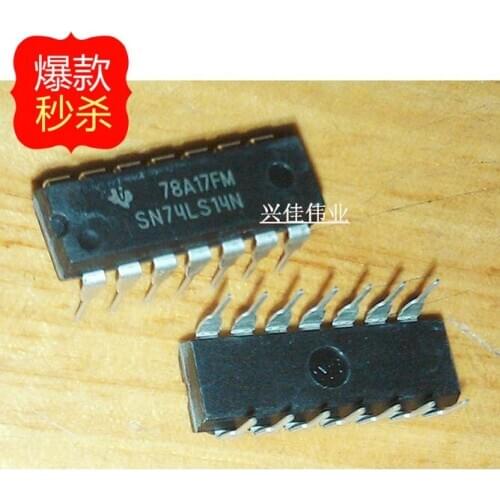 10PCS New 74LS14 SN74LS14N HD74LS14P hex inverter Schmitt trigger DIP14