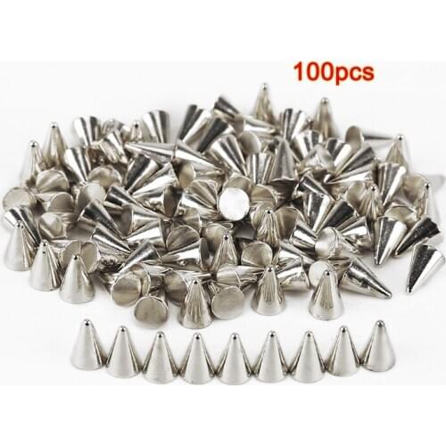 100pcsPic Studs / Rivets Studs PUNK plastic 6x4mm DIY Silver