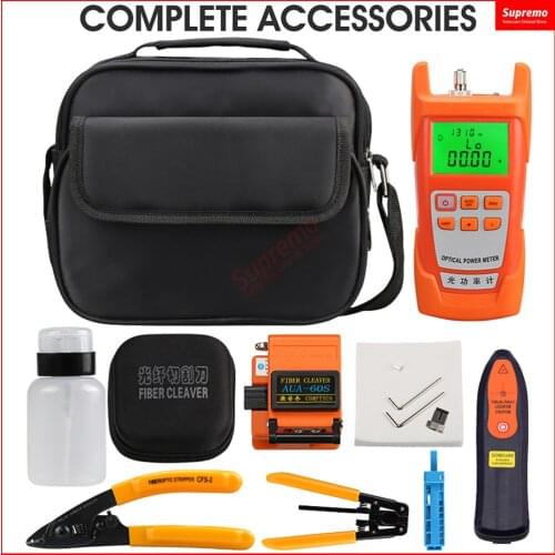 13pcs/Set FTTH Fiber Optic Tool Kit with Fiber Cleaver -70~+10dBm Optical Power Meter Visual Fault Locator 5km