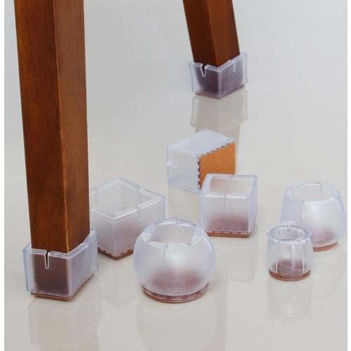 16Pcs Silicone Table Chair Leg Mat Non-slip Table Chair Leg Caps Foot Protection Bottom Cover Pads Wood Floor Protectors