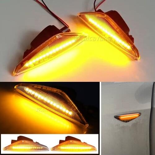 2x For BMW X5 E70 X6 E71 E72 2008 2009 2010-2014 X3 F25 2011-2017 Flowing Water Indicator LED Side Marker Turn Signal Light Lamp