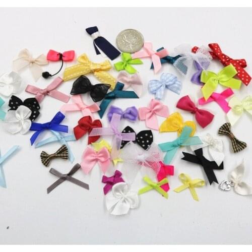 50pcs/Lot DIY Woollen Cloth Bows Padded Patches Appliques For Clothes Hair Decoration Scrapbooking