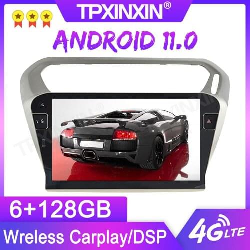 Android 11.0 6+128G For Peugeot 301 2013 2014 2015 2016 GPS Car Multimedia Player Headunit Audio Radio Navigtion Tape Recorder