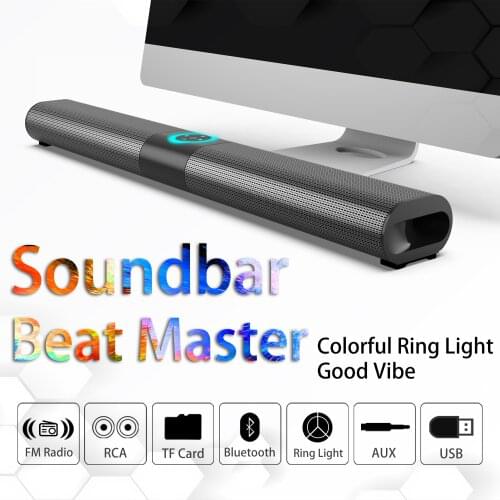 TV Sound Bar Wireless Bluetooth-compatible Speaker RGB Soundbar Subwoofer Surround RCA Remote Control PC Speaker upport TF USB
