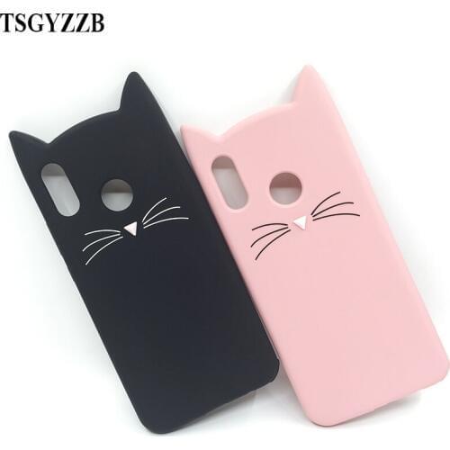 For Huawei P40 P30 P20 Lite P10 P9 P8 2017 P Smart 2018 2019 Cover Case 3D Cute Cartoon Animal Cat Ears Soft Silicone Phone Case