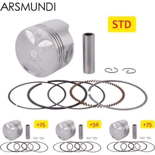 Motorcycle Engine Parts Pistons Rings Set 64MM STD Standard +25 +50 +75 Cylinder Bore Size For Honda Steed400 BROS400 Shadow400