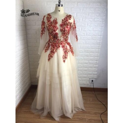 Real photo prom party gown vestidos de graduacion largo 2019 tiered skirt long prom dresses for evening made in china XD-121