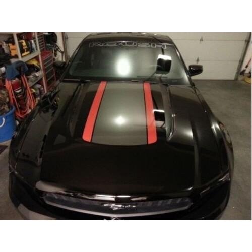 For Ford Mustang Roush Style Hood Stripe Graphics Decals Duo Any Year Car Styling