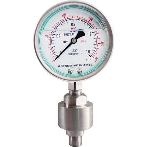 Flange type multi connection stainless steel diaphragm shock resistant pressure gauge