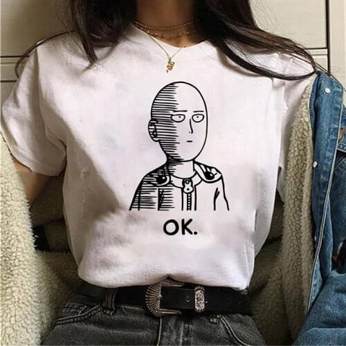 Funny Anime One Punch Man T-shirt Women Men Casual T Shirts Kawaii Saitama Graphic Print Tops Summer Female Tee Camisetas Mujer
