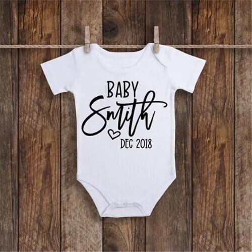 Personalized Baby Onesie Pregnancy Announcement Onesie Custom Unisex baby grow bodysuit Personalised Baby Name Onesie