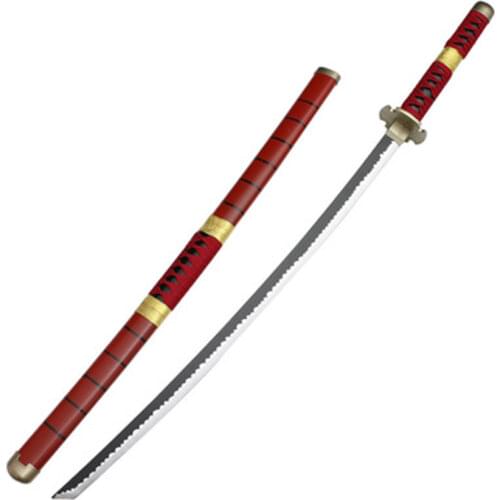 100cm Cosplay One Piece Roronoa Zoro Three-knife Ghost Cut Ver Sandai Kitetsu Wood Prop Katana Role Playing Sauron Weapon Sword