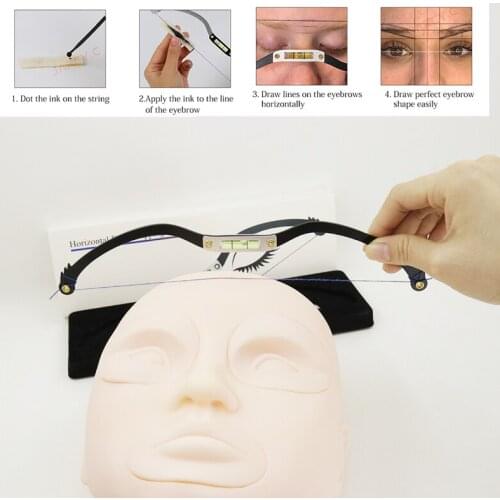 New Microblading Horizontal Bead Mapping Ruler Eyebrow Positioning String Mark Ruler For Permanent Makeup Measuring Brow Design