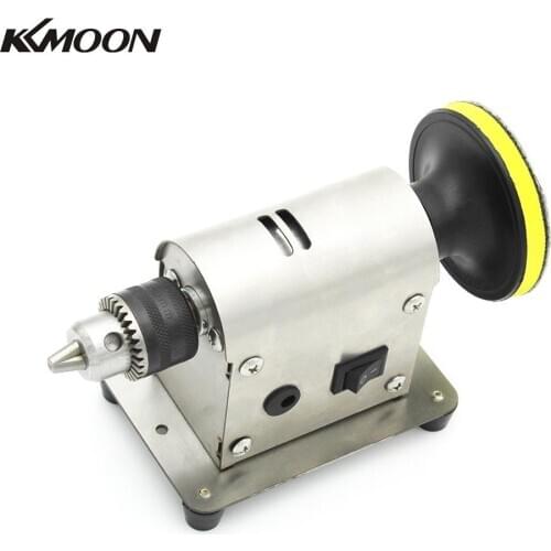 KKMOON Multifunctional Jewelry Rock Mill Polishing Machine Jewelry Grinder Buffer Benchtop Polisher with 20pc Sandpaper