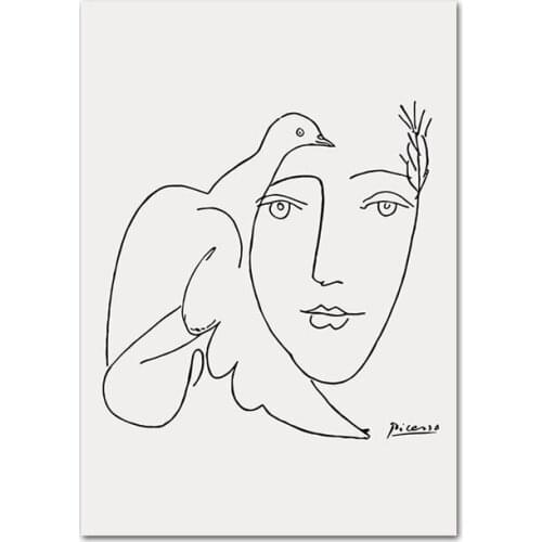 Wall Art Canvas Print Famous Painting Moder Decorative Picture Picasso Matisse Art Line Drawing Poster Abstract Minimalist