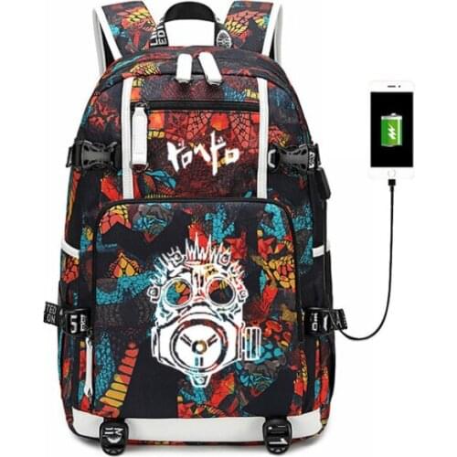 New anime Dorohedoro schoolbag laptop bag Men Travel bags USB Oxford Backpack