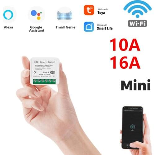 Mini Tuya Wifi DIY Switch Supports 16/10A 2 Way Control Smart Home Automation Module Works With Alexa Google Home Smart Life App
