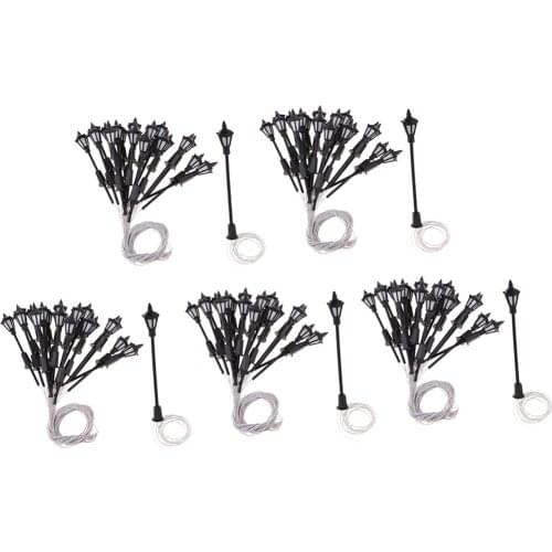 100x 1/150 N Scale Plastic Yard Lights for Model Plaza Lamppost Scenery
