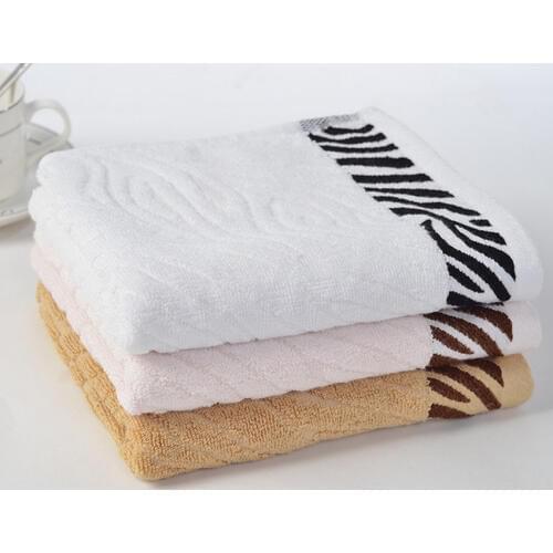 100% Bamboo Fiber Tiger Pattern Face Towel 34*75cm for Adults Kids Bath Solid Color Lattice Shower Kitchen Swimming Hand Sports