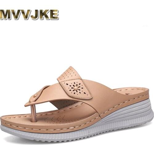 MVVJKESummer Slope FlipFlops Slippers Women Fashion Casual Bohemia Women Shoes Outdoor Comfortable Non-slip Platform Womens Sa