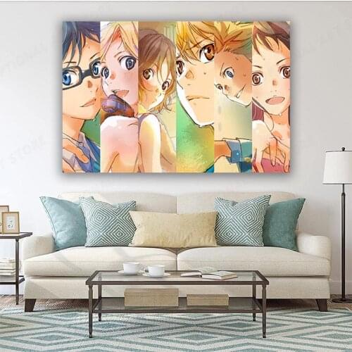 Japan Anime Your Lie in April Canvas Paintings Poster Print Nordic Wall Art Picture Home Decor