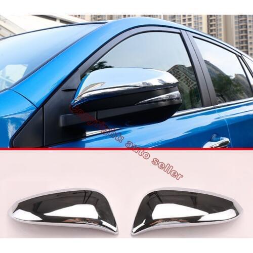 ABS Chrome Car Accessories Side Mirror Cover Trim Rear View Cap Overlay Molding Garnish For TOYOTA RAV4 2016 2017