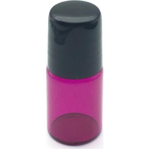 10pcs 2ml Rose-red Roller Bottle Small roll on Bottles for Essential Oil Perfume Refillable Bottle Deodorant Containers
