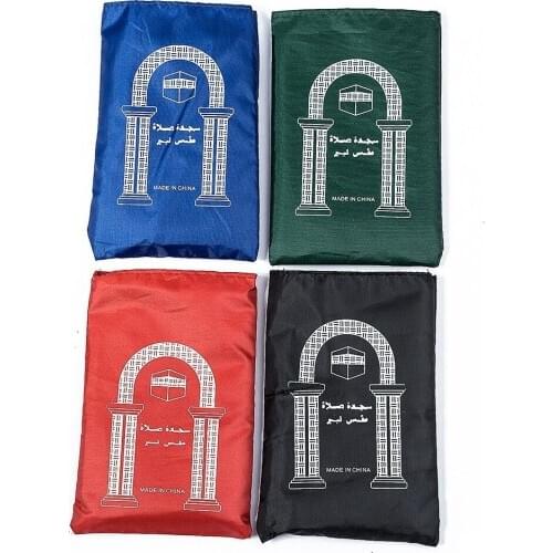 100*60cm 4 colors Portable Prayer Rug Kneeling Polyester Mat for Muslim Islam Waterproof Prayer Mat Carpet