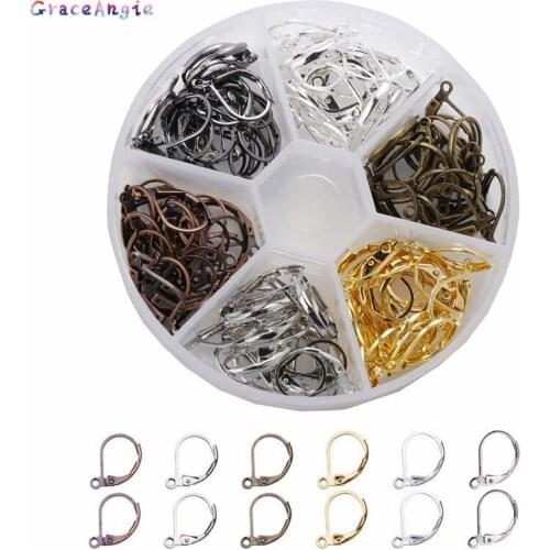 120pcs/box earrings hooks for earring making mix 6 colors French earrings handmade Jewelry Findings Hook Earring Pinch Bail Ear