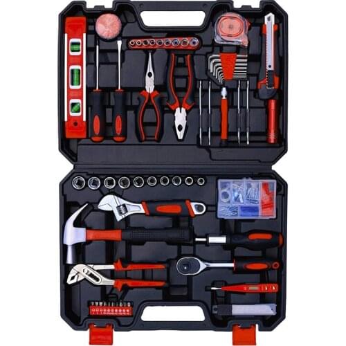 120 Pcs Household Repair Tool Kit Ratchet Wrench Hand Tool Set With Plastic Toolbox For College Homeowner Diyer Handyman