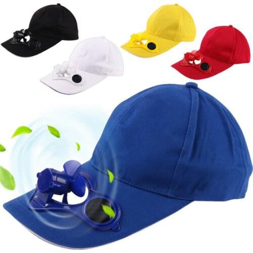 2021 Sunscreen Powered Fan Hat Summer Outdoor Sports Hat Sun Protection Cap With Solar Fan Bicycle Climbing Baseball Cap