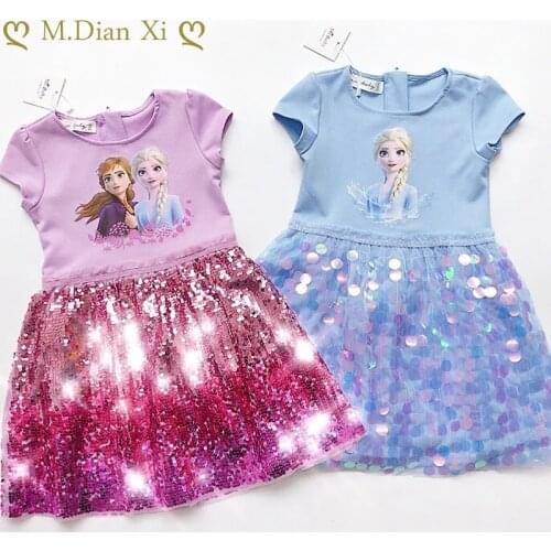 2021 Spring Cute Kids Print Short Sleeve Dress Girl Costume High Quality Children Baby Girl Clothes Princess Dress