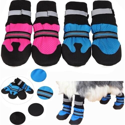 4pcs/Lot Antiskid Soft-Soled Pet Cat Dog Shoes Winter Warm Dog Boots Puppy Chihuahua Pet Paw Care Dog Socks Booties Accessories