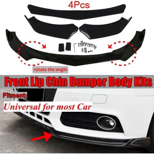 4PCS Universal Car Front Bumper Splitter Lip Diffuser Chin Bumper Body Kits For Benz For BMW For Honda For Ford For Audi