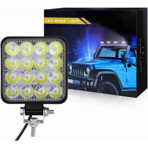 48W Square Bright LED Spotlight Work Light Car SUV Lamp Fog Truck Camping For Car Driving Hiking Repairing Backpacking X8E2