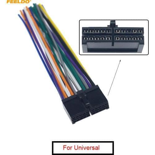FEELDO 1Pc Auto Universal Head Unit CD/DVD Stereo Audio Radio 20Pin Wiring Harness Cable Plug for Aftermarket #FD6122
