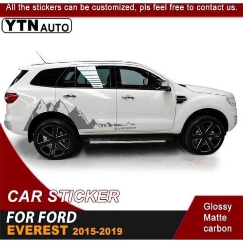 Car Decals Side Door Mountain Stripe Graphic Vinyl Cool Car Stickers For Ford Everest 2015 2016 2017 2018 2019 Exterior Sticker