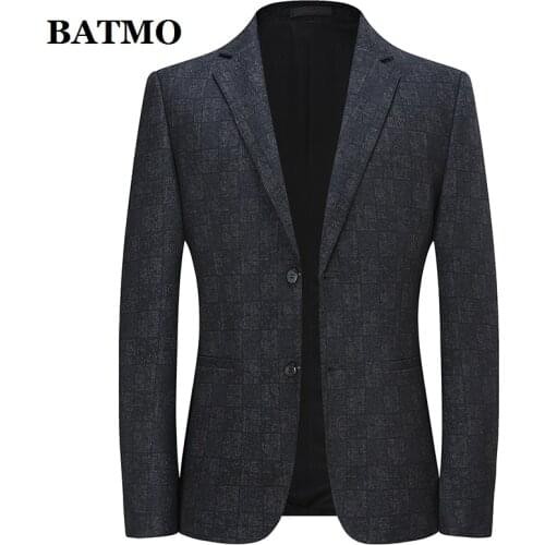 BATMO 2021 new arrival autumn high quality plaid blazer men,male jackets,plus-size M-XXXL 3323