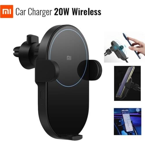 Xiaomi Mijia Wireless Car Charger 20W or 10W Max Electric Auto Pinch 2.5D Glass Ring Lit For Mi 9 (20W) MIX 2S / 3 (10W) Qi